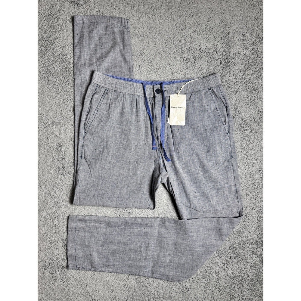 Tommy Bahama Men's L 32'' Inseam Beach Coast Stretch Linen Twill Pull On Pants